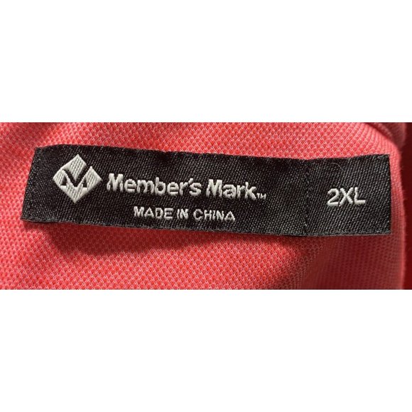 MEMBER'S MARK 2XL Polo Mens Coral Short Sleeve Shirt XXL NEW Golf Work Casual - Picture 2 of 10
